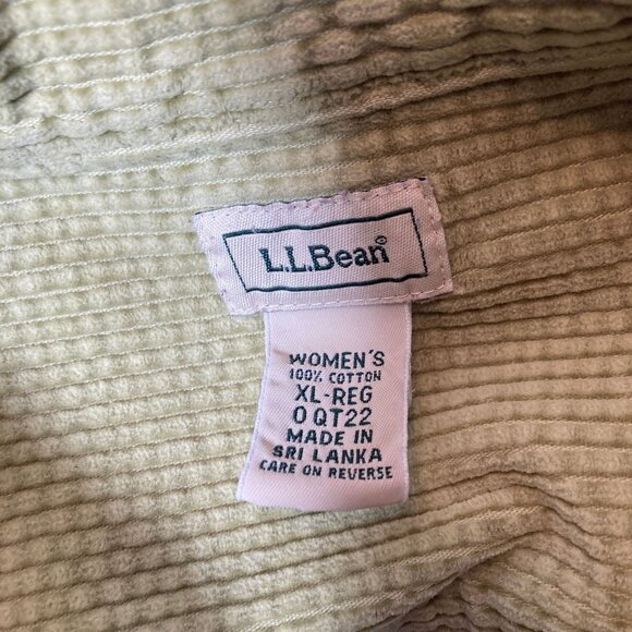 vtg vintage ll bean corduroy  shacket  90s cottage core grandma celery green - Picture 2 of 8